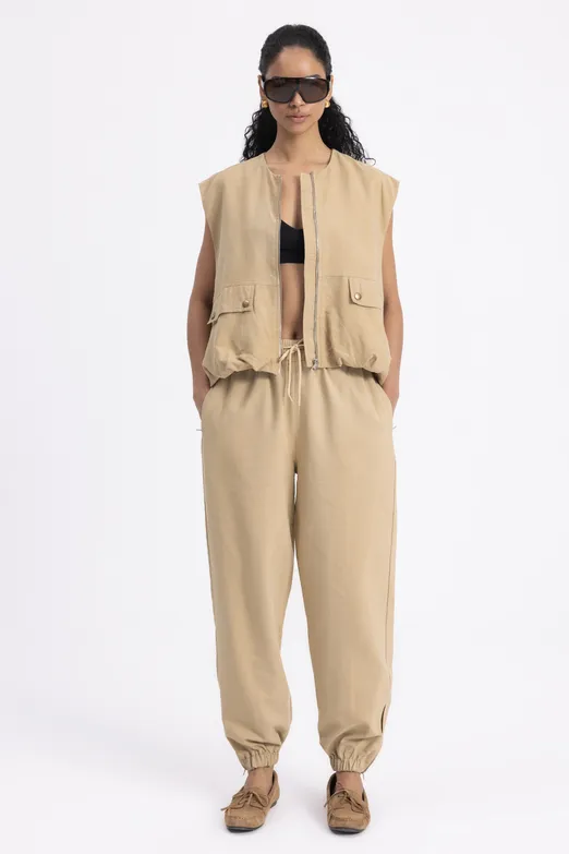 Bayan Bej Jogger Pantolon - BSL