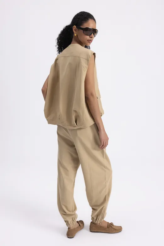 Bayan Bej Jogger Pantolon - BSL
