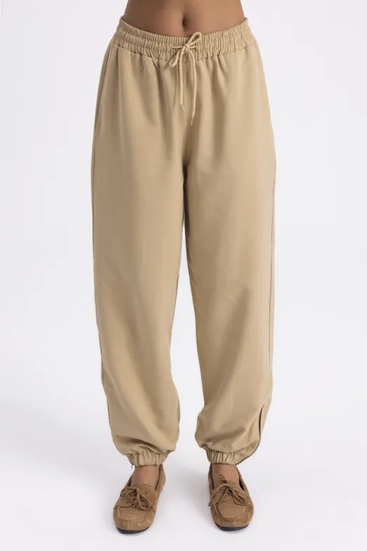 Bayan Bej Jogger Pantolon - BSL