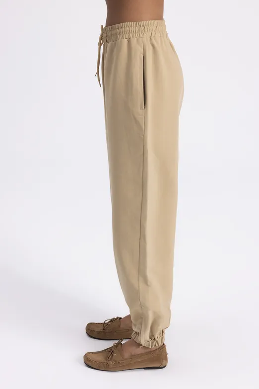 Bayan Bej Jogger Pantolon - BSL
