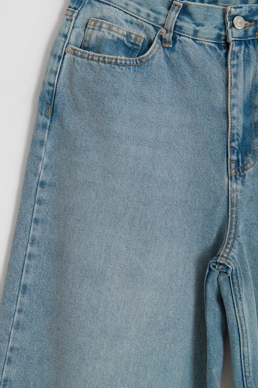 Bayan Mavi Baggy Denim Bermuda Şort - BSL