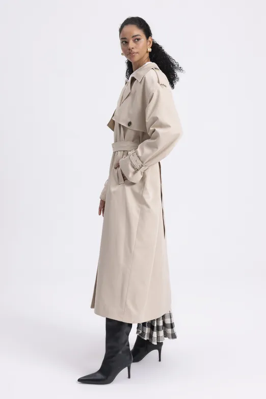 Bayan Bej Oversize Trençkot - BSL