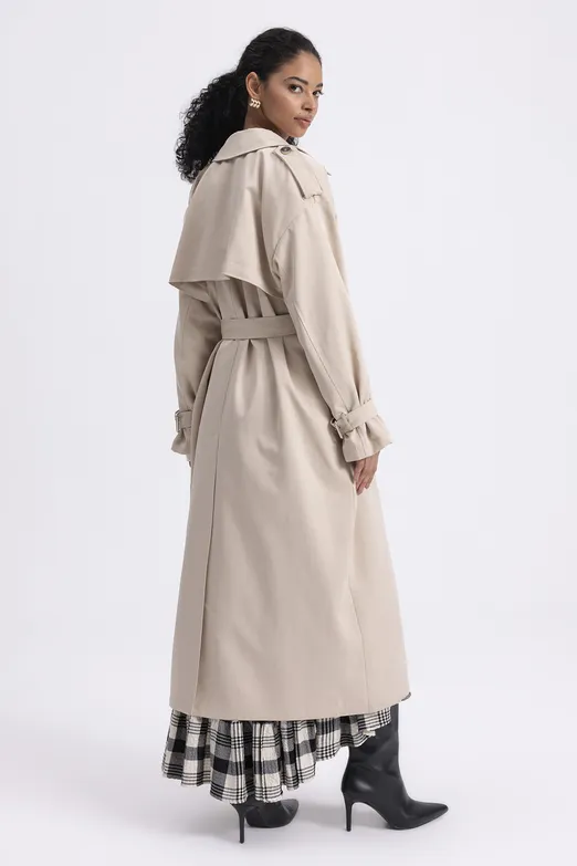 Bayan Bej Oversize Trençkot - BSL