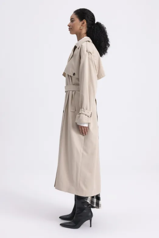 Bayan Bej Oversize Trençkot - BSL