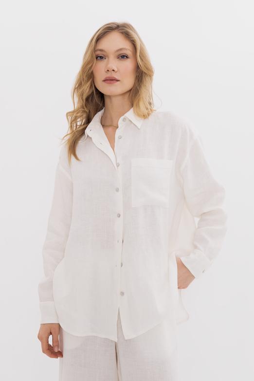 Bayan  %100 Keten Oversize Gömlek