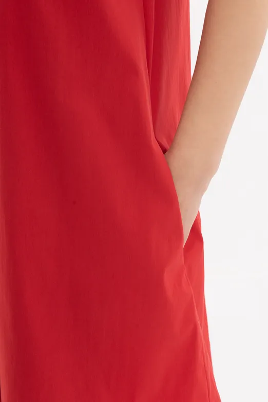 Bayan Kırmızı Oversize Mini Elbise - BSL