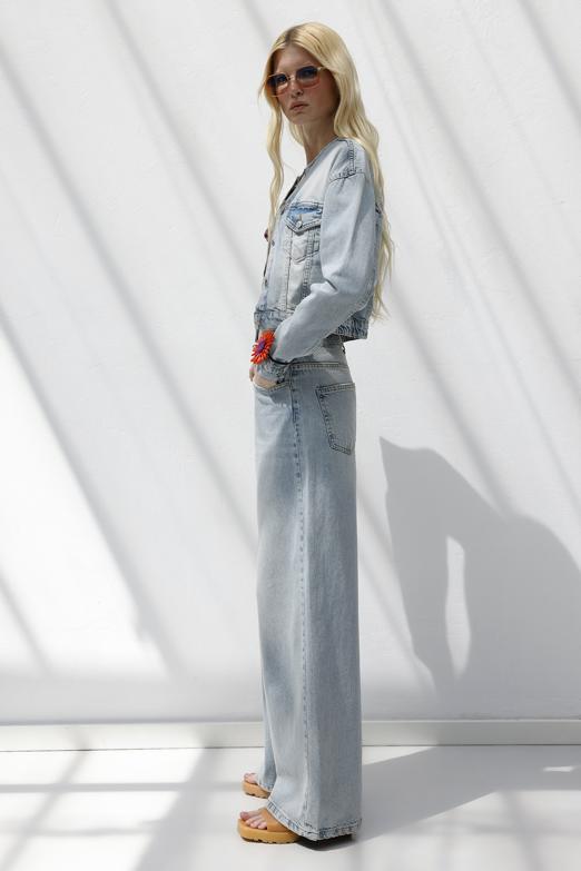 Bayan  Palazzo Denim Pantolon