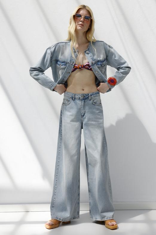 Palazzo Denim Pantolon