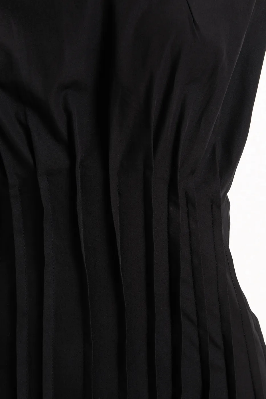 Bayan Siyah %100 Cotton Nervür Dikiş Detaylı Maksi Elbise