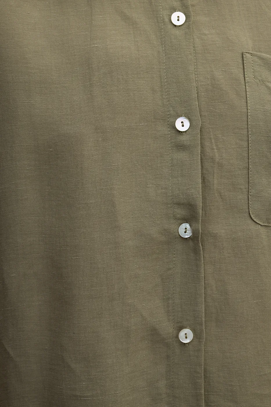Bayan Haki Keten Karışımlı Oversize Gömlek