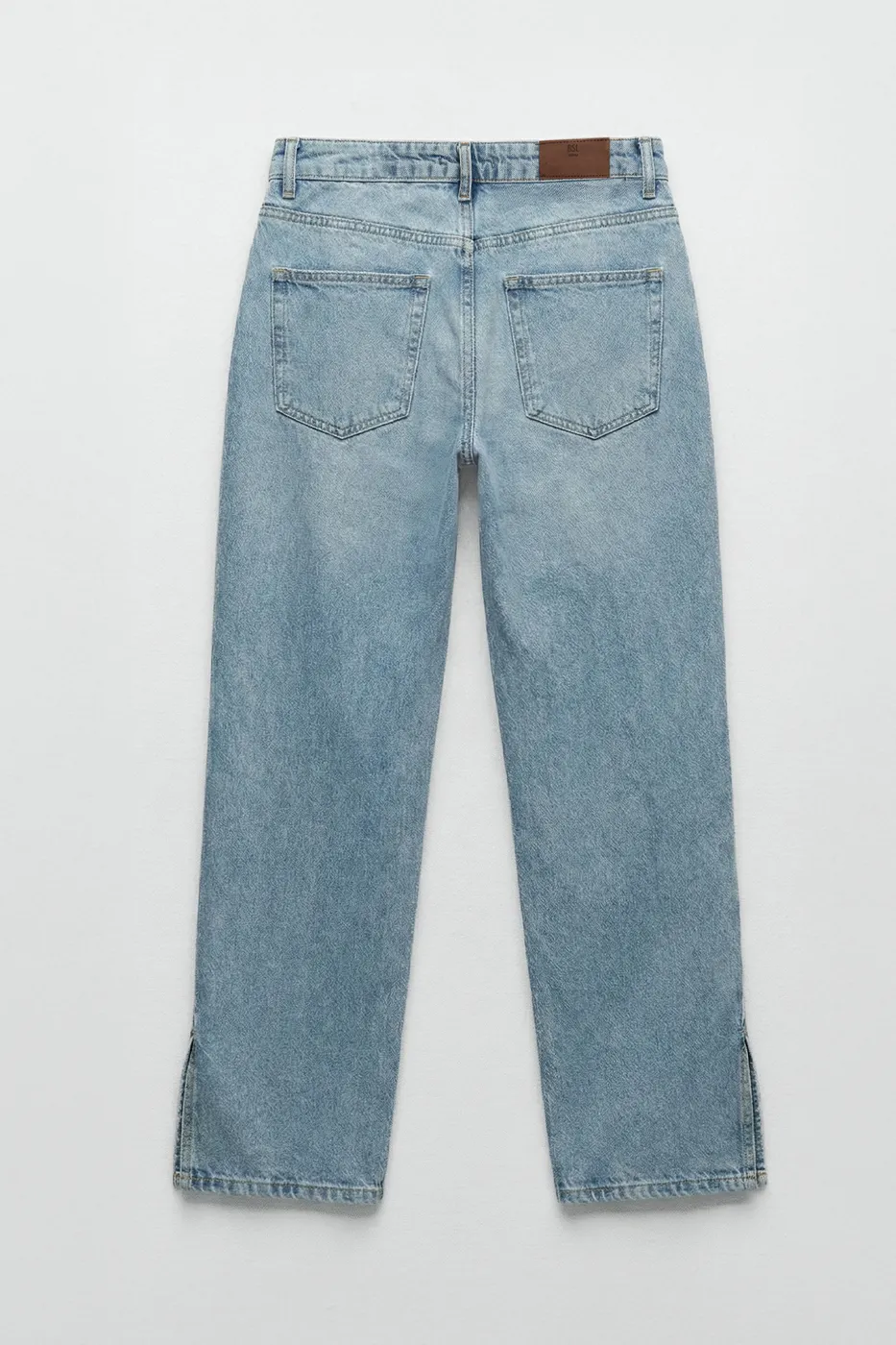 Bayan Mavi Paça Yırtmaçlı Denim Pantolon