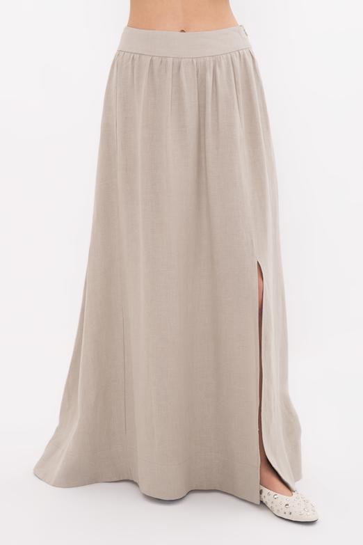 Bayan  %100 Keten Midi Etek