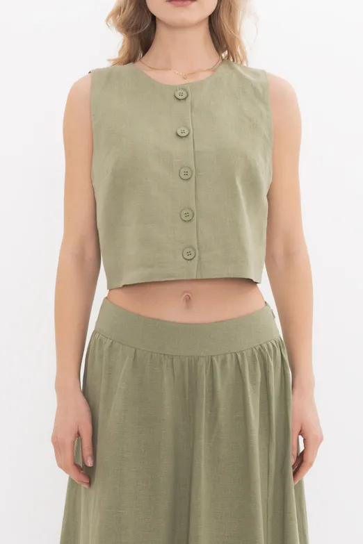 Bayan Haki %100 Keten  Yelek - BSL