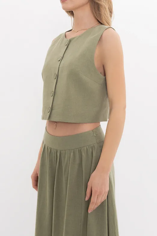 Bayan Haki %100 Keten  Yelek - BSL