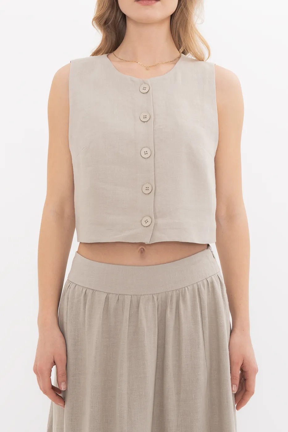 Bayan Vizon %100 Keten  Yelek