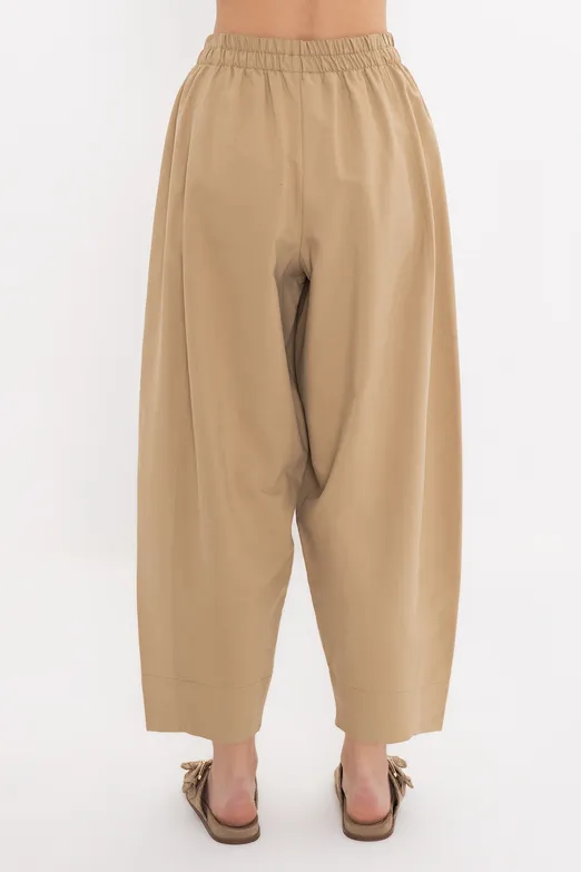 Bayan Camel Büzgülü Balon Pantolon - BSL
