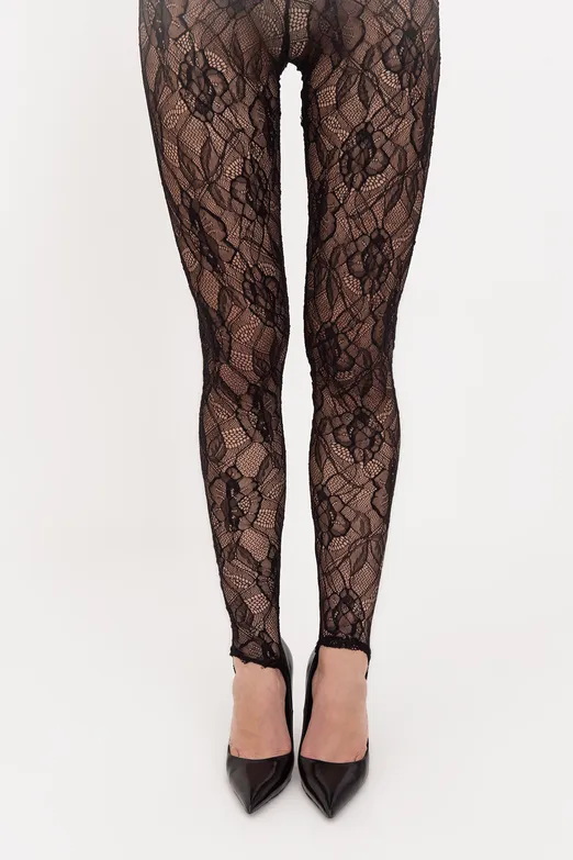 Bayan Siyah Dantel Tayt - BSL