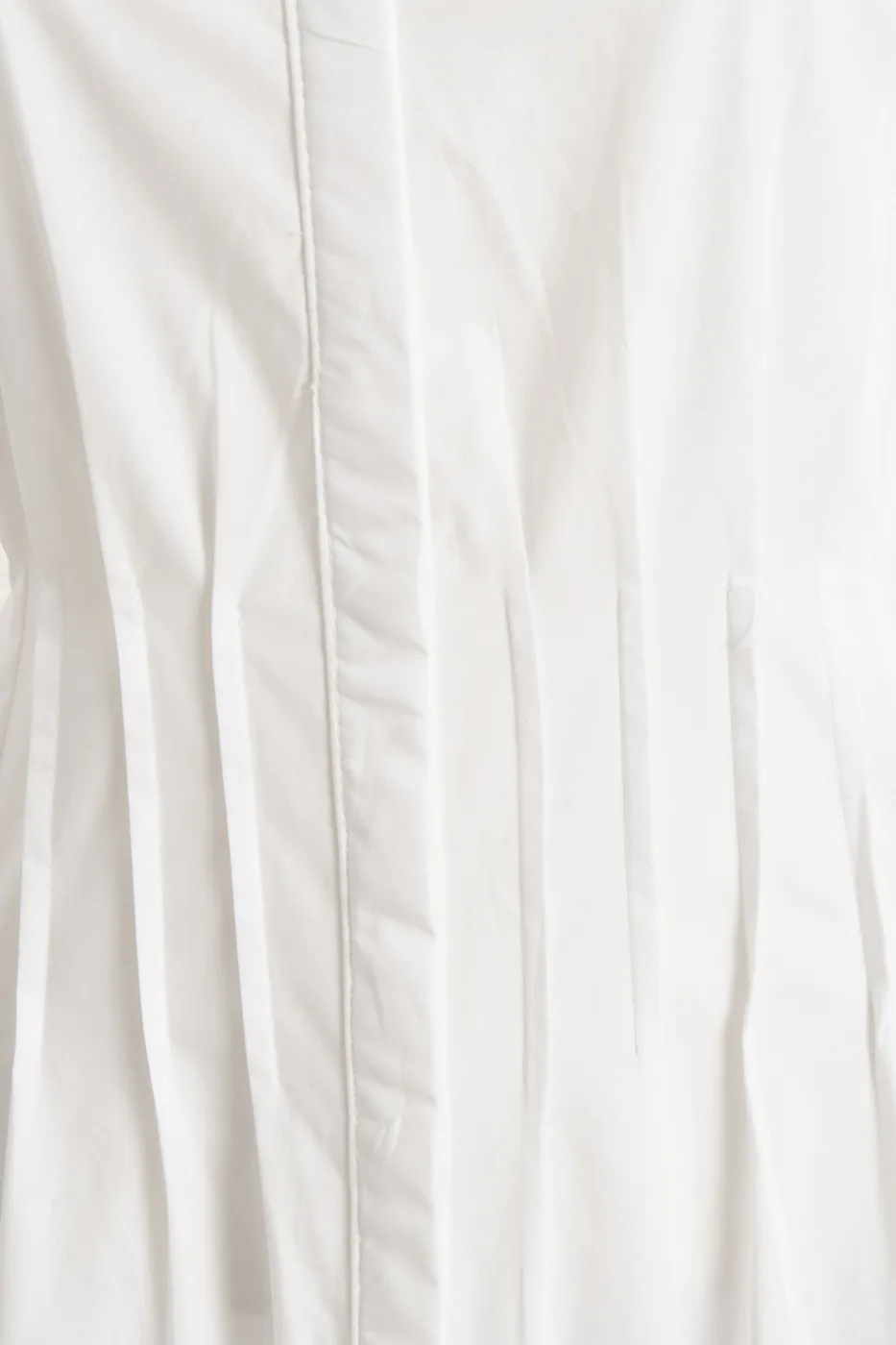 Bayan Beyaz %100 Cotton Nervür Dikiş Detaylı Maksi Elbise