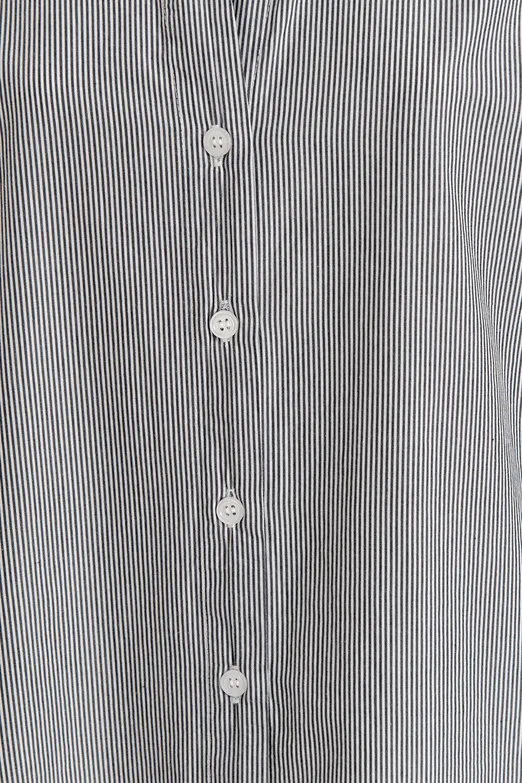 Bayan Siyah Oversize Çizgili Cotton Gömlek - BSL