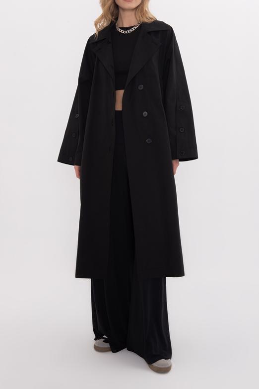 Oversize Düğme Detaylı Astarsız Trençkot