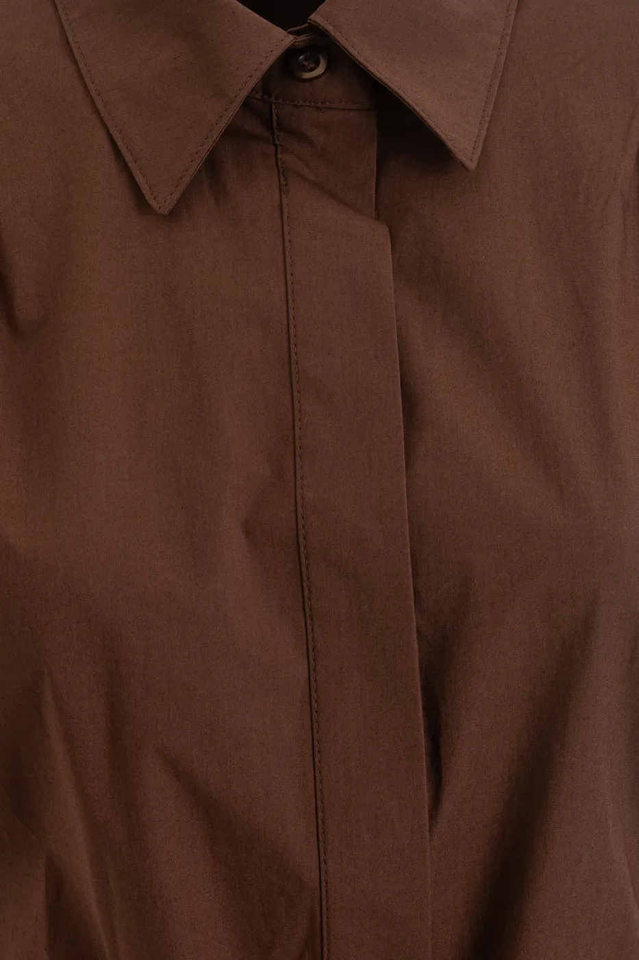 Bayan Kahverengi %100 Cotton Pileli Mini Gömlek Elbise