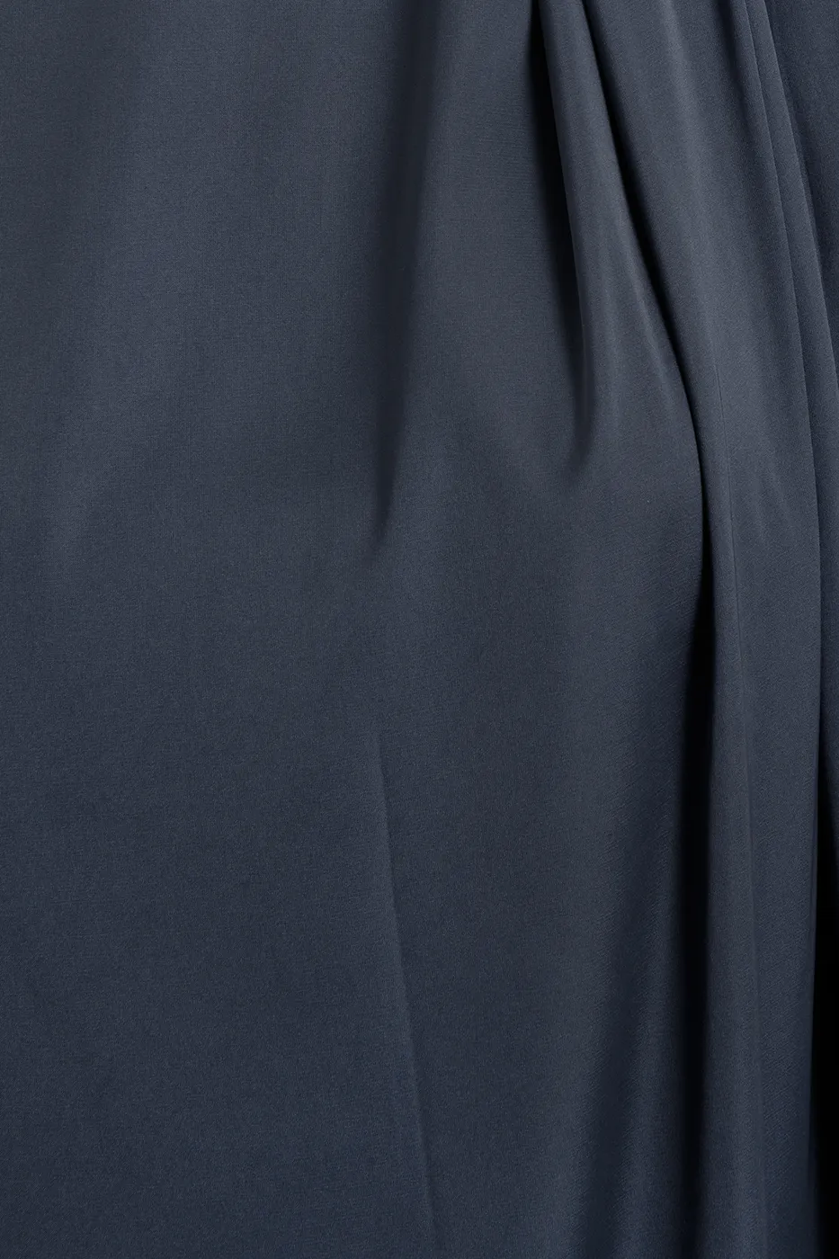 Bayan Antrasit Drapeli Düz Kesim Silüet Saten Maksi Elbise