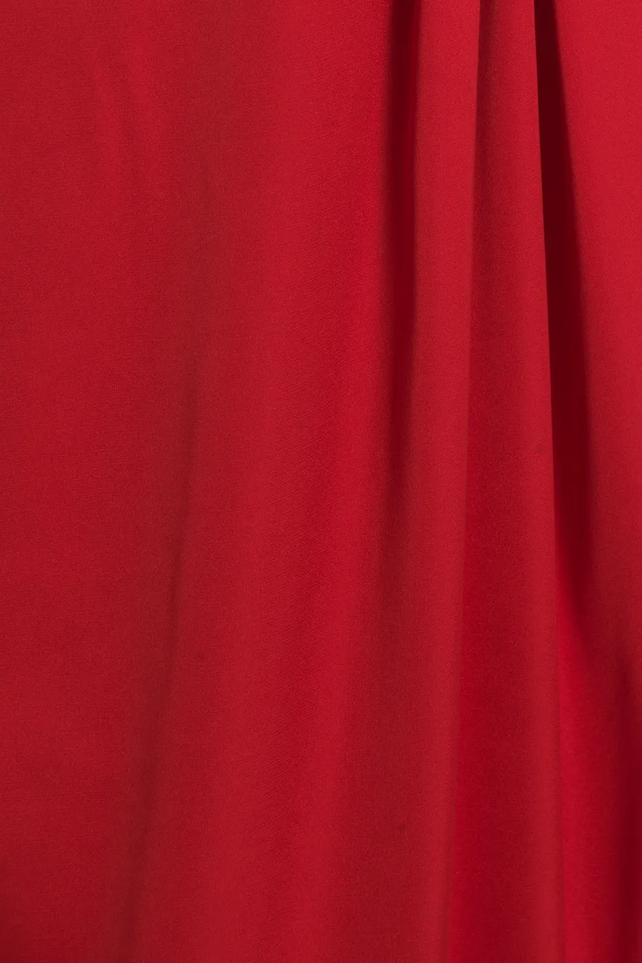 Bayan Kırmızı Drapeli Düz Kesim Silüet Saten Maksi Elbise