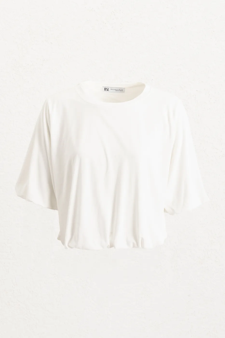 Bayan Beyaz Balon Kollu Modal Bluz