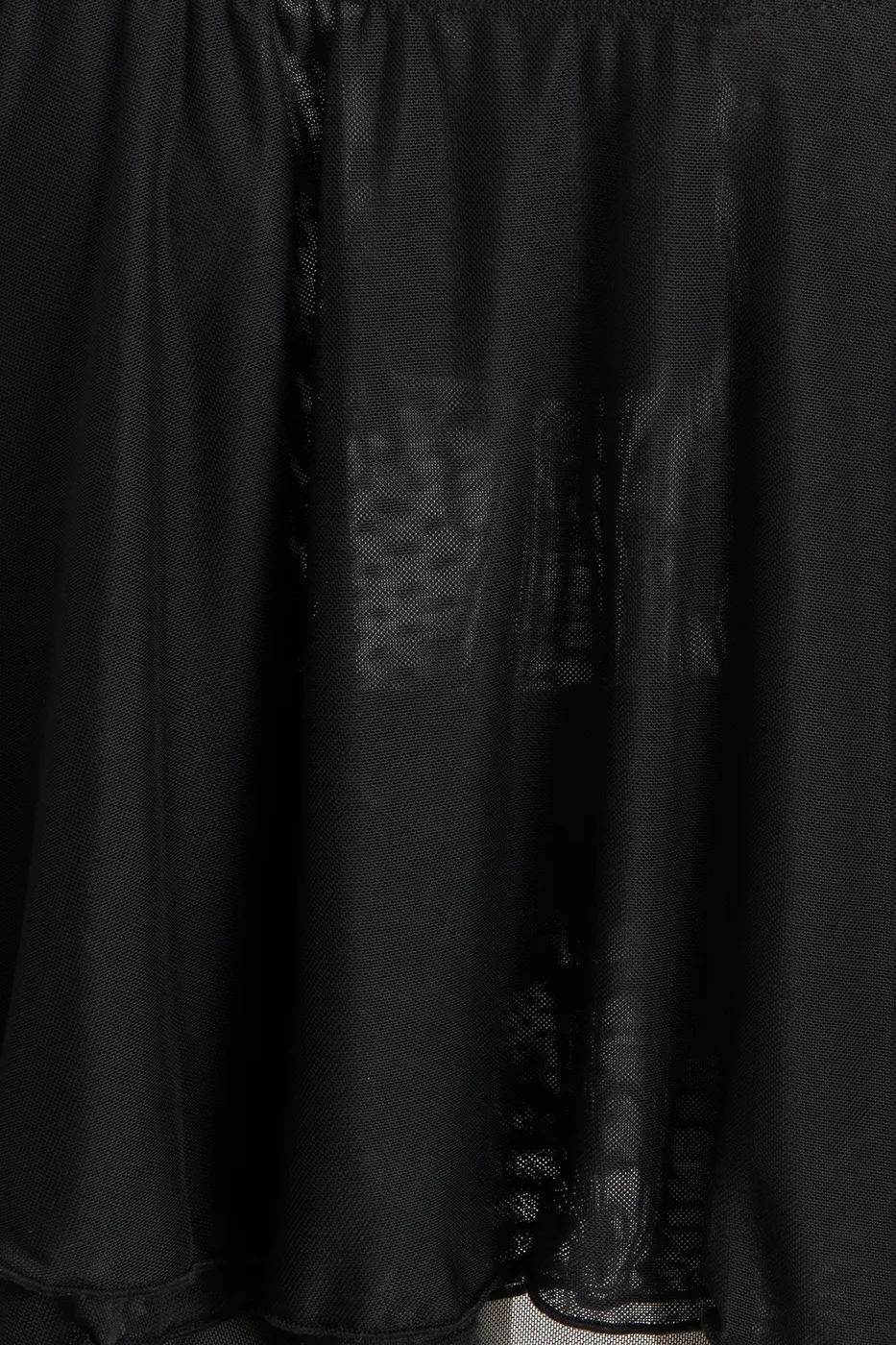 Bayan Siyah Volanlı Katlı Tül Mini Etek