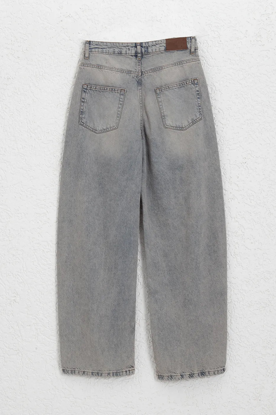 Bayan Mavi Balon Baggy Denim Pantolon