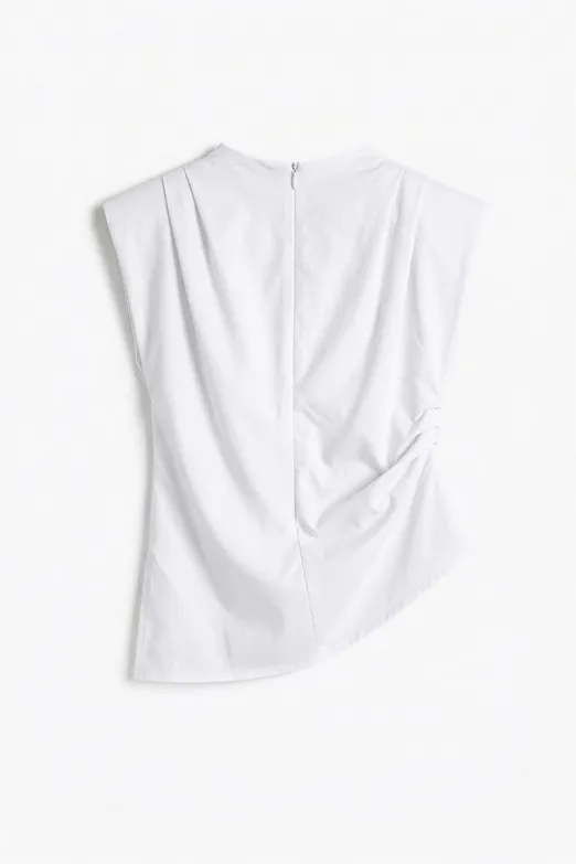 Bayan Beyaz Vatkalı Coton Bluz - BSL