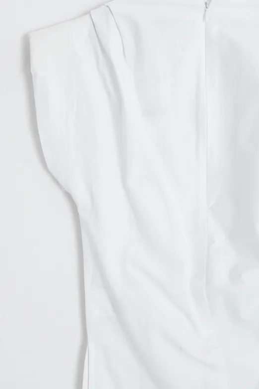 Bayan Beyaz Vatkalı Coton Bluz - BSL