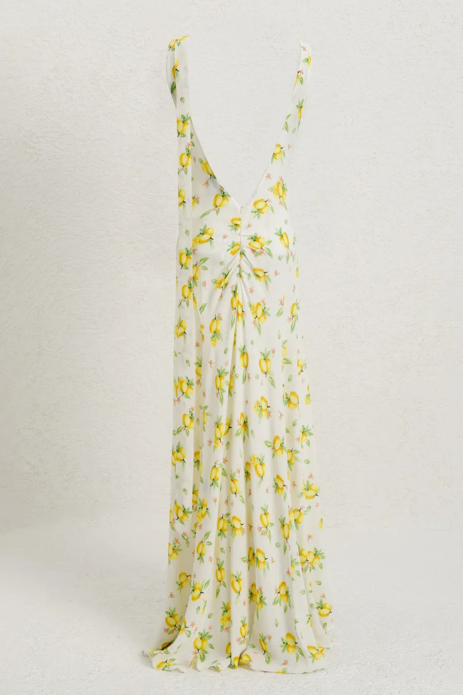 Bayan Ekru Sırt Dekolteli Midi Elbise