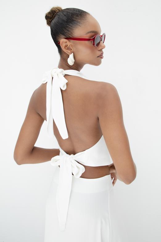 Bayan  Degaje Yakalı Saten Bluz