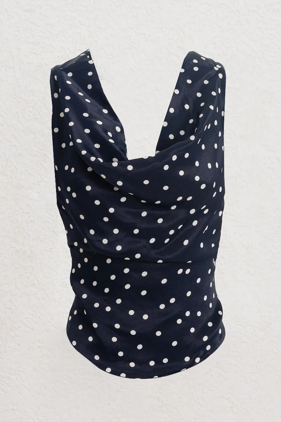 Bayan Lacivert Degaje Yakalı Saten Bluz