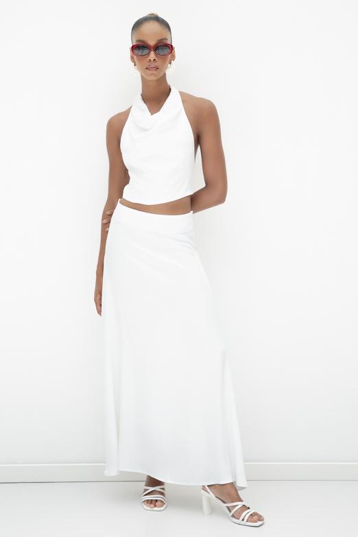 Bayan  Saten Midi Boy Etek