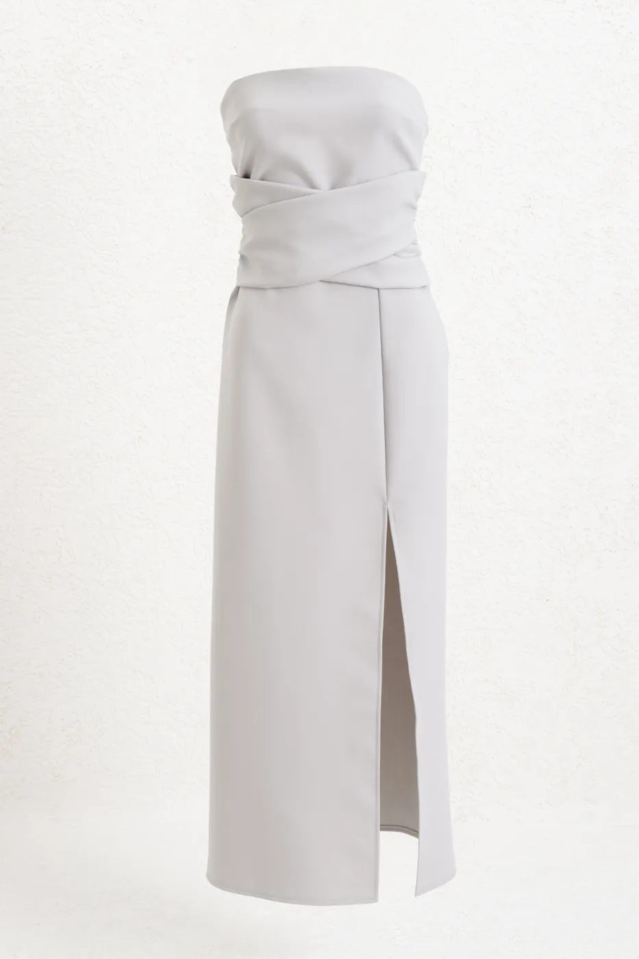 Bayan Taş Straplez Midi Elbise