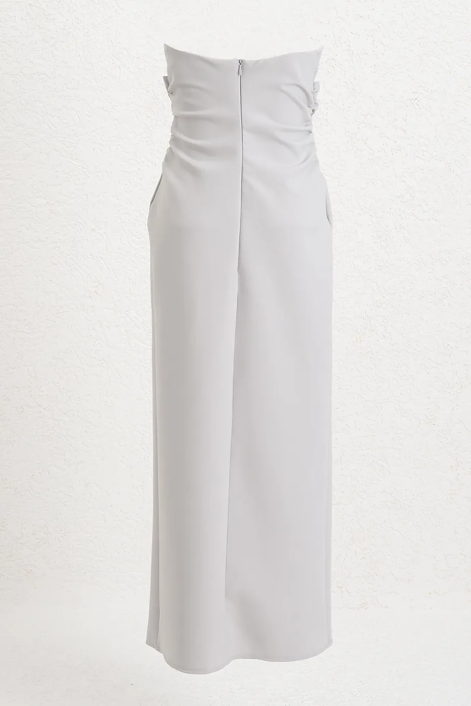 Bayan Taş Straplez Midi Elbise