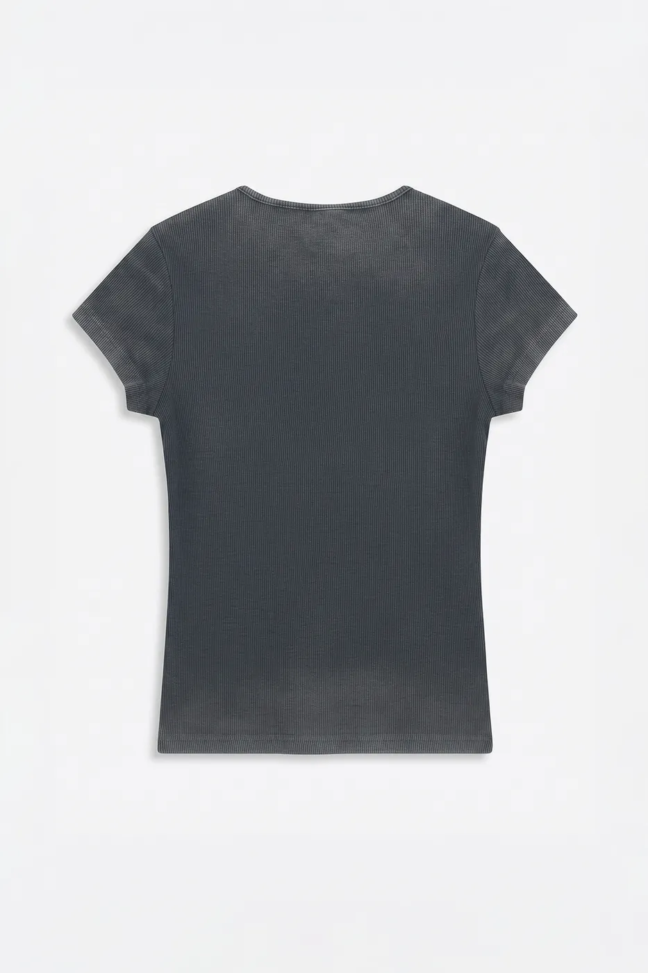 Bayan Gri Baskılı Fitilli Basic Top