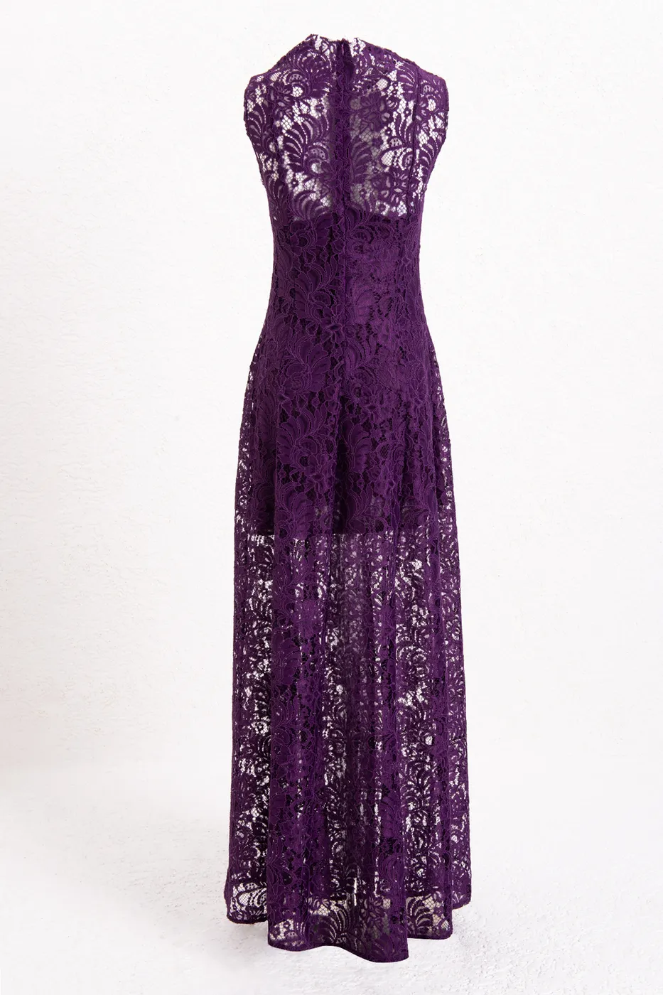 Bayan Mor Dantel Maksi Elbise
