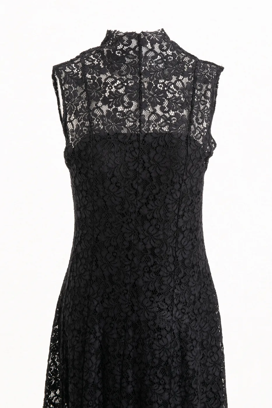 Bayan Siyah Dantel Maksi Elbise