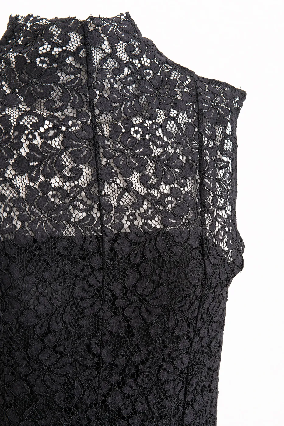 Bayan Siyah Dantel Maksi Elbise