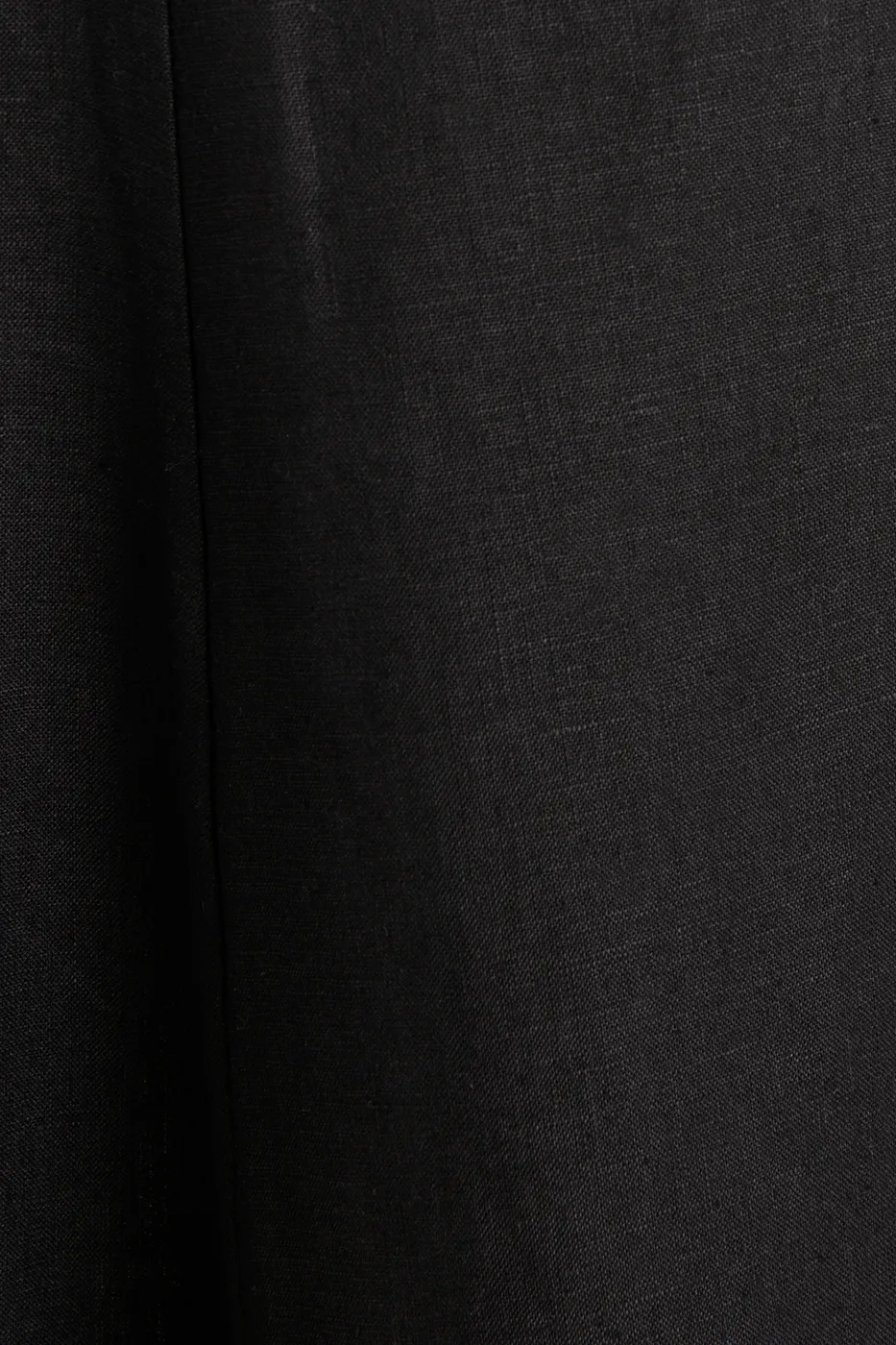 Bayan Siyah %100 Keten Volanlı Midi Etek