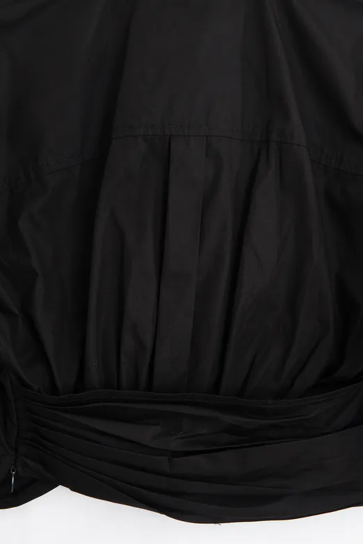 Bayan Siyah %100 Cotton Crop Gömlek - BSL