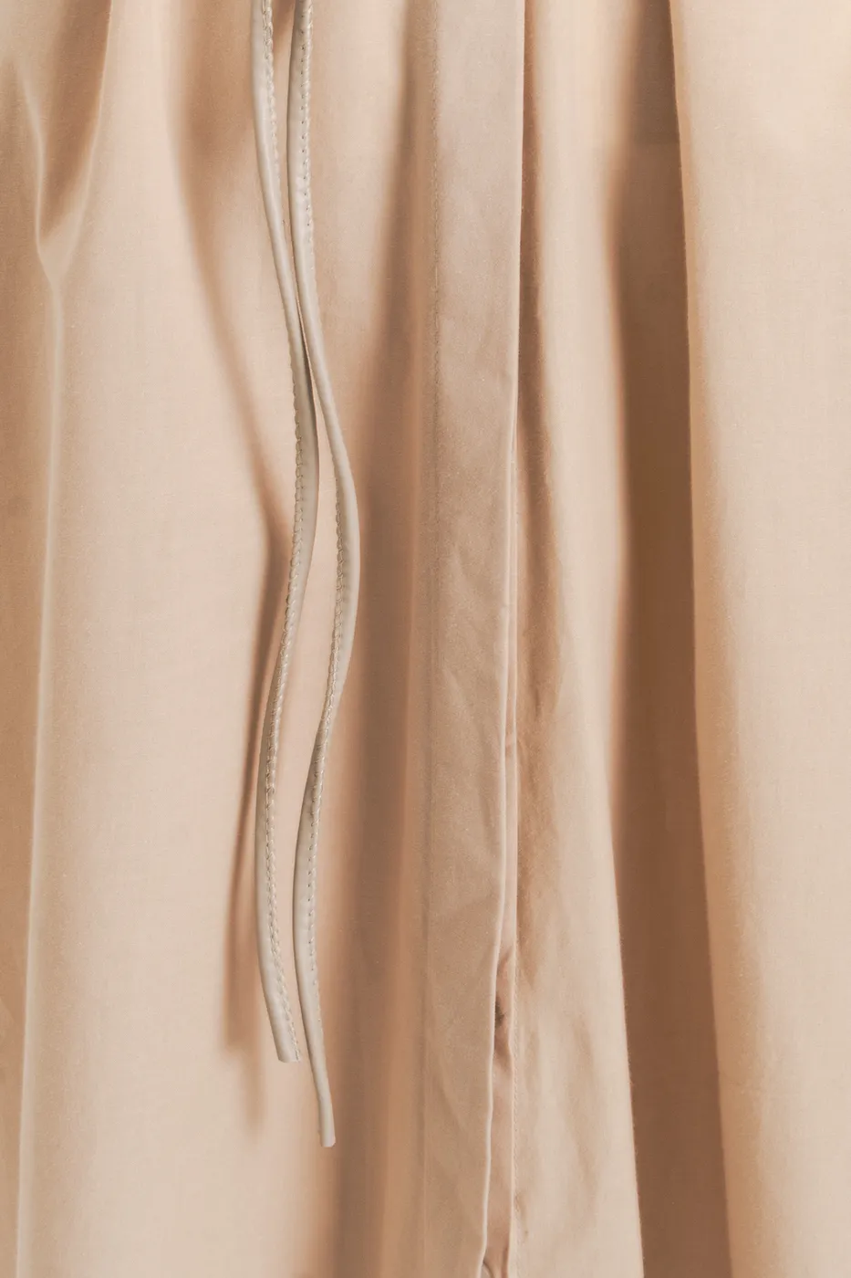 Bayan Bej %100 Cotton Midi Gömlek Elbise