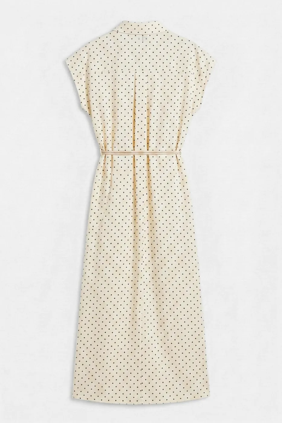 Bayan Ekru %100 Cotton Midi Gömlek Elbise