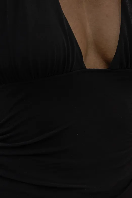 Bayan Siyah Drapeli Bağlamalı Top - BSL