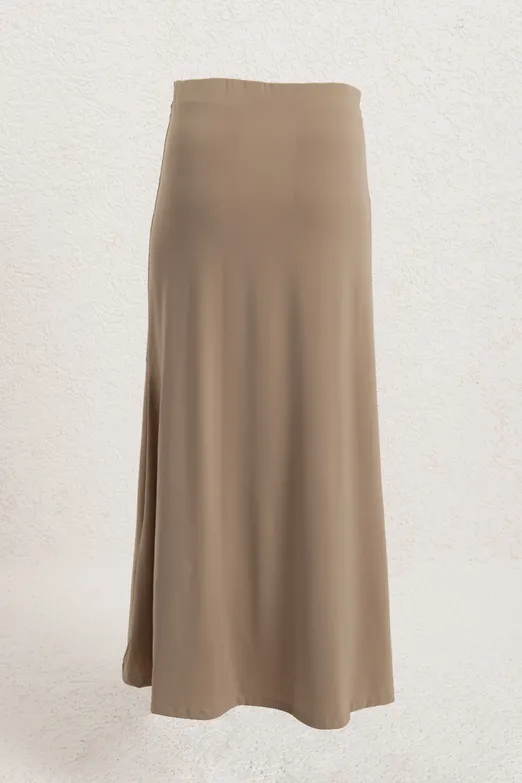 Bayan Bej Volanlı Midi Etek - BSL