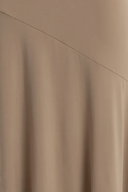 Bayan Bej Volanlı Midi Etek - BSL