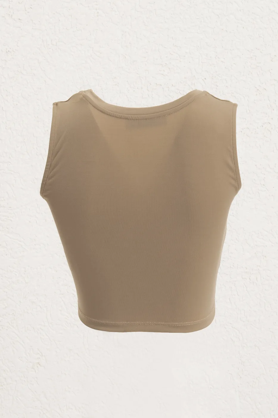 Bayan Bej Burgulu Crop Top